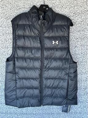NWT Under Armour Men’s Legend Down Vest Black Sz Large Cold Gear Infrared New